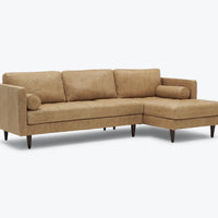 Briar 4 Seater Sectional Sofa for Living Room in Leather Upholstery | Solid Wood Frame