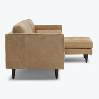 Briar 4 Seater Sectional Sofa for Living Room in Leather Upholstery | Solid Wood Frame