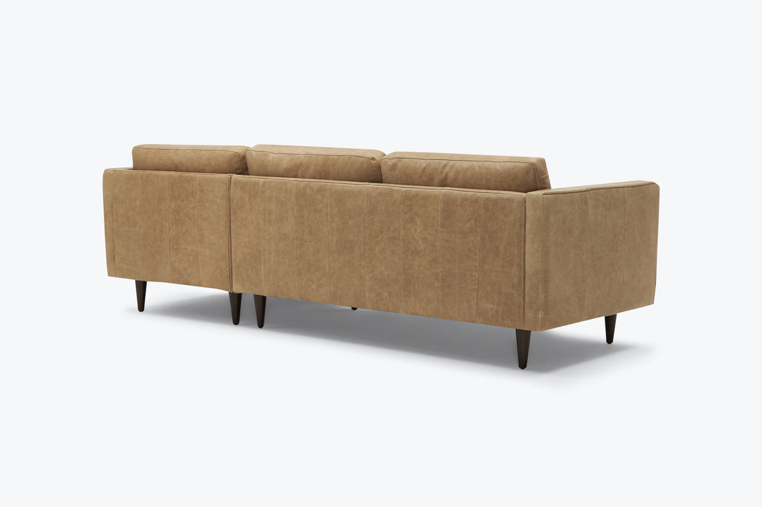Briar 4 Seater Sectional Sofa for Living Room in Leather Upholstery | Solid Wood Frame