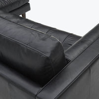 Briar 4 Seater Sectional Sofa for Living Room in Leather Upholstery | Solid Wood Frame
