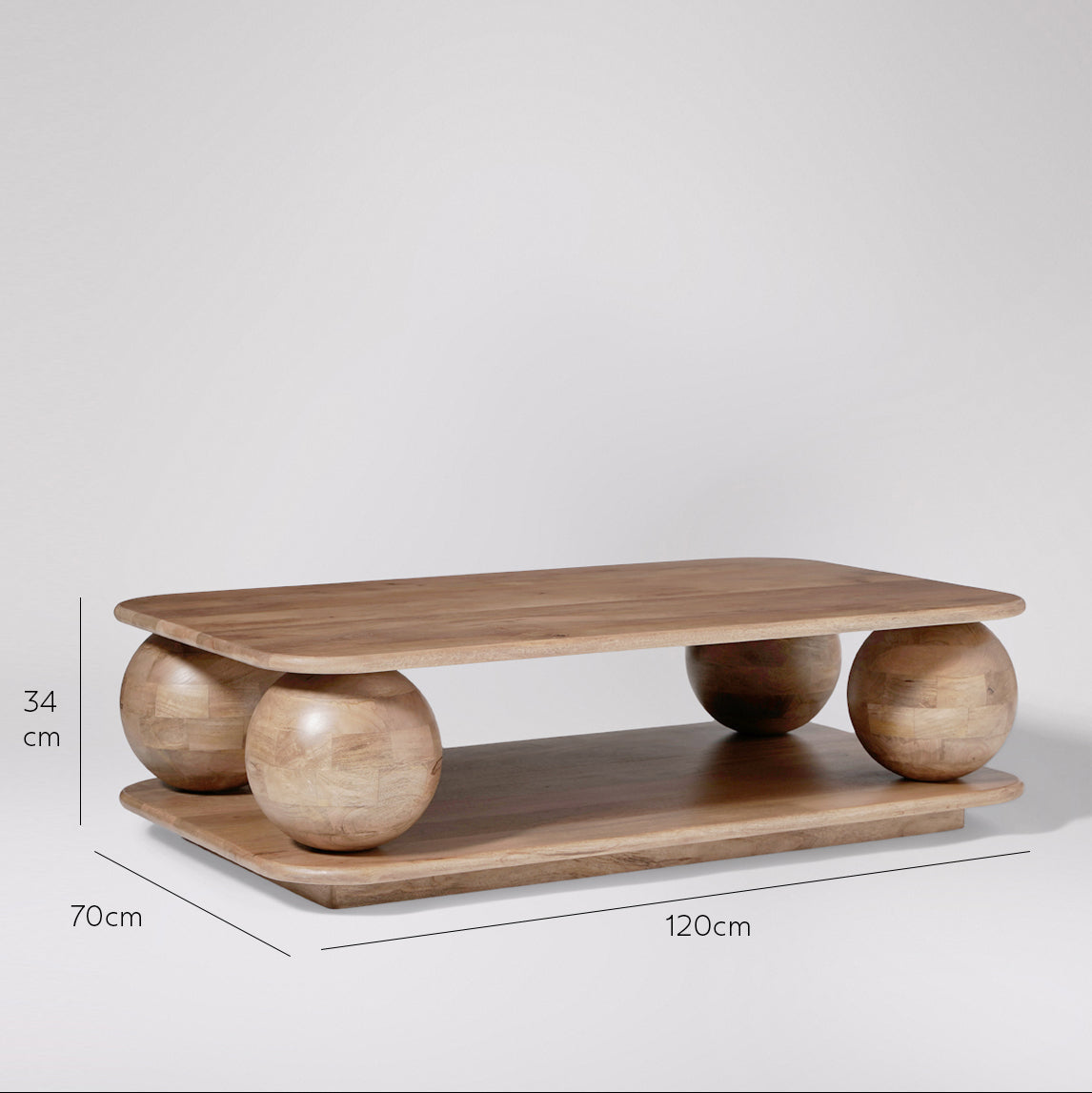 solid wood coffee table