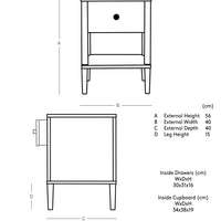 Shale Scandi Bedside Table in Acacia Wood