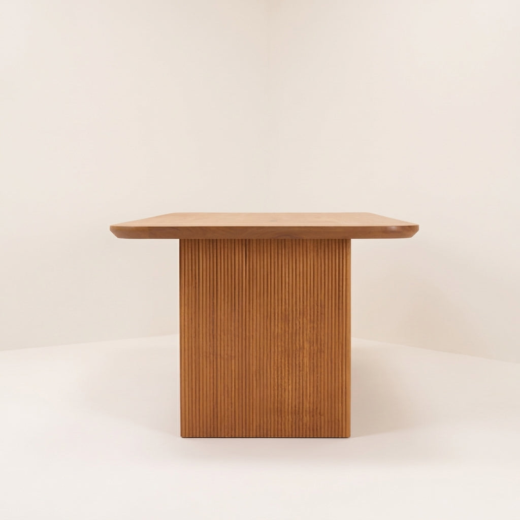 Meadow Dining Table in Mango Wood - 6 Seater | Solid Wood | Honey Finish