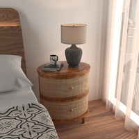 Curve Rattan Bedside Table