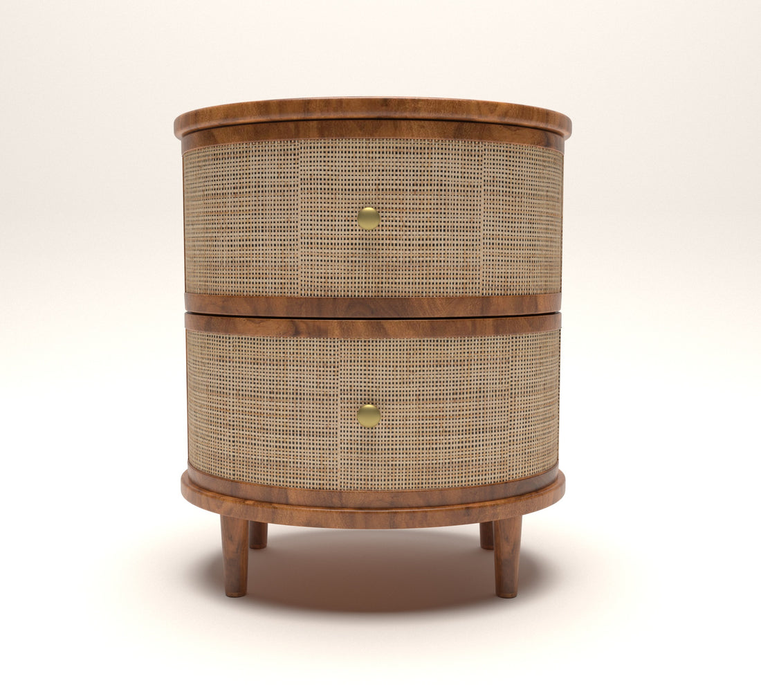 Curve Rattan Bedside Table