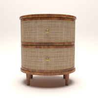 Curve Rattan Bedside Table