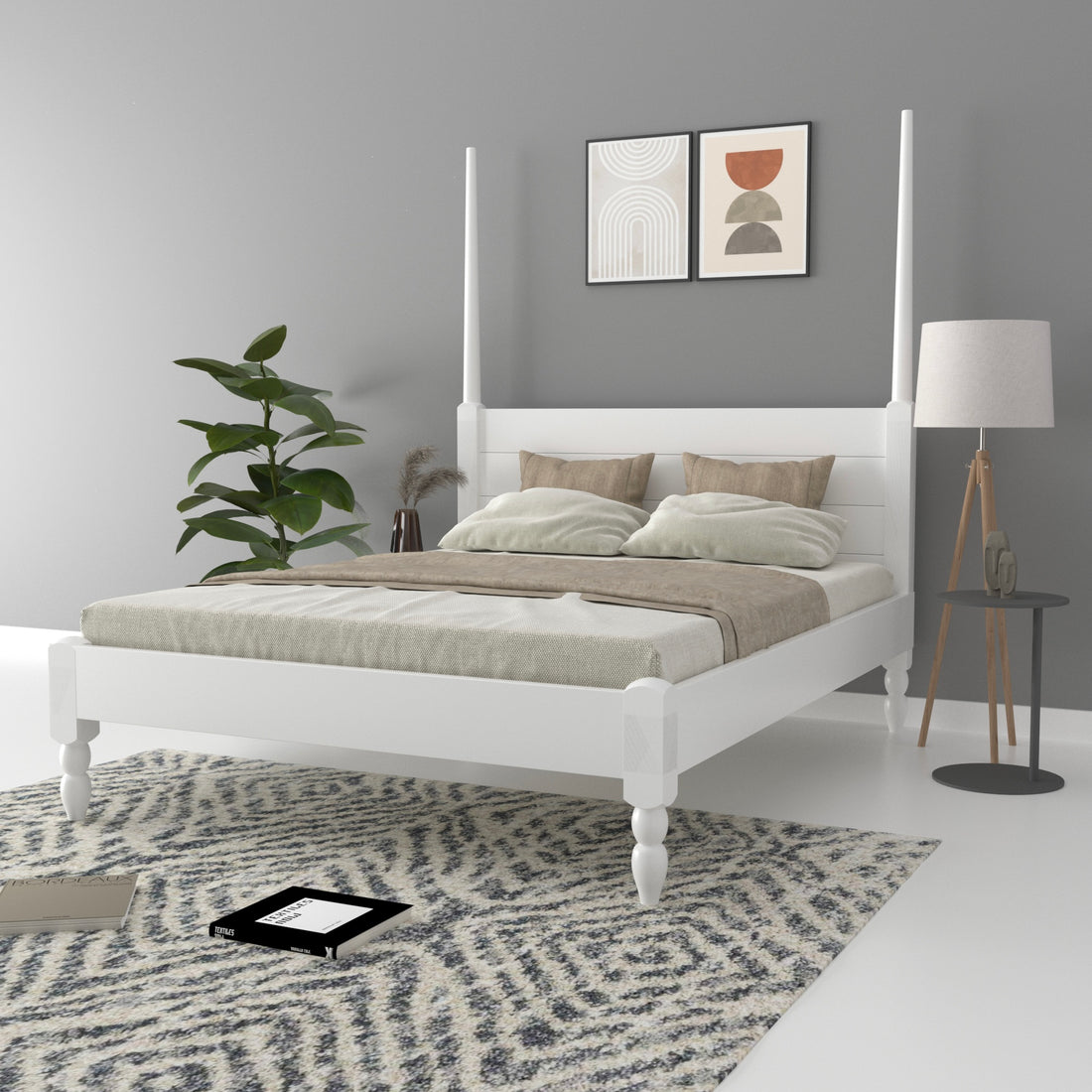 Eros Solid Wood Poster Bed