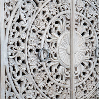 Hand Carved Mandala Solid Wood Cabinet | Storage Furniture | Premium Finish