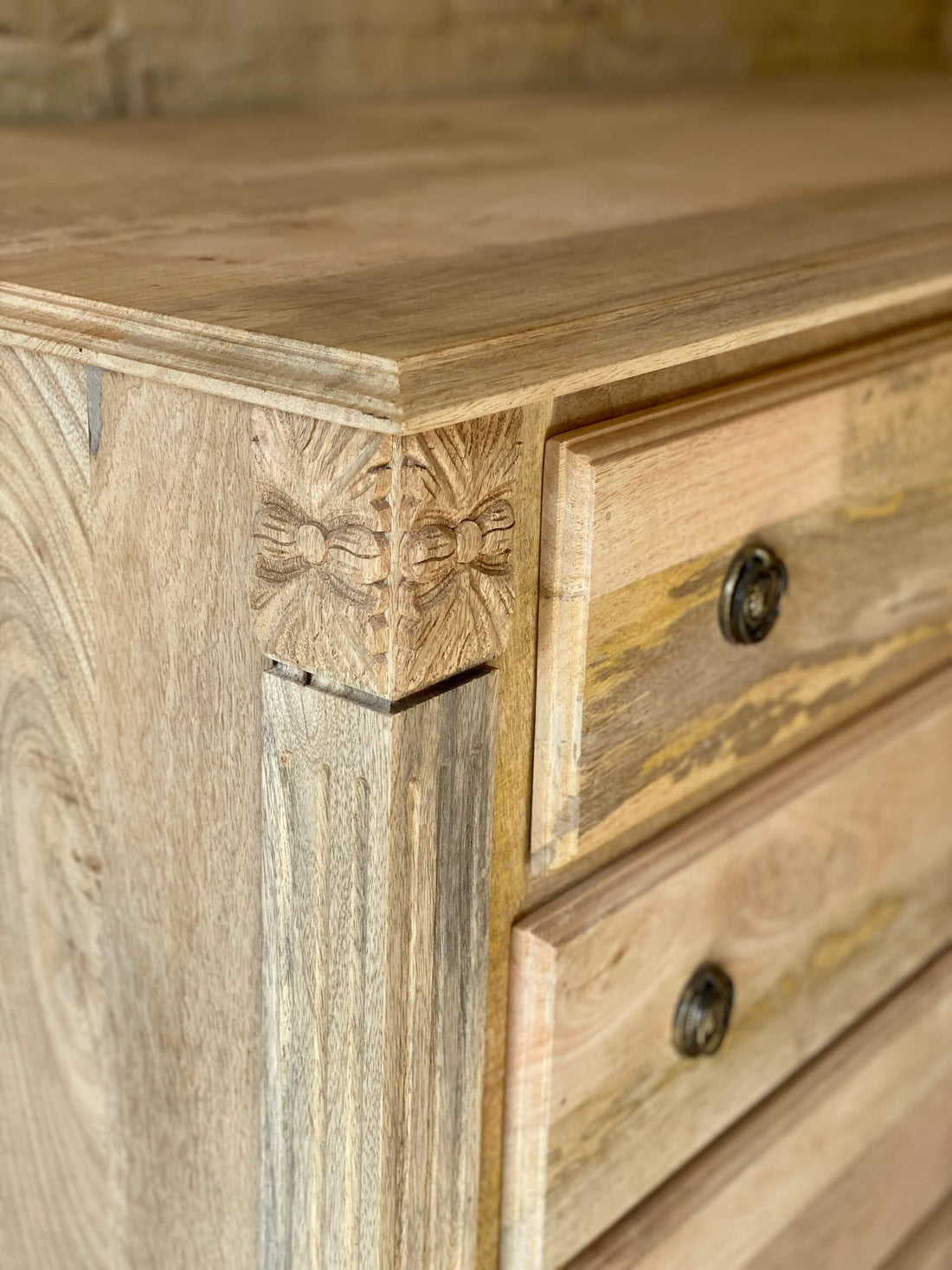 Natural Solid Wood Chest of Drawers