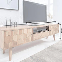 Octagon Solid Wood TV Stand