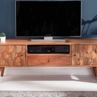 Octagon Solid Wood TV Stand