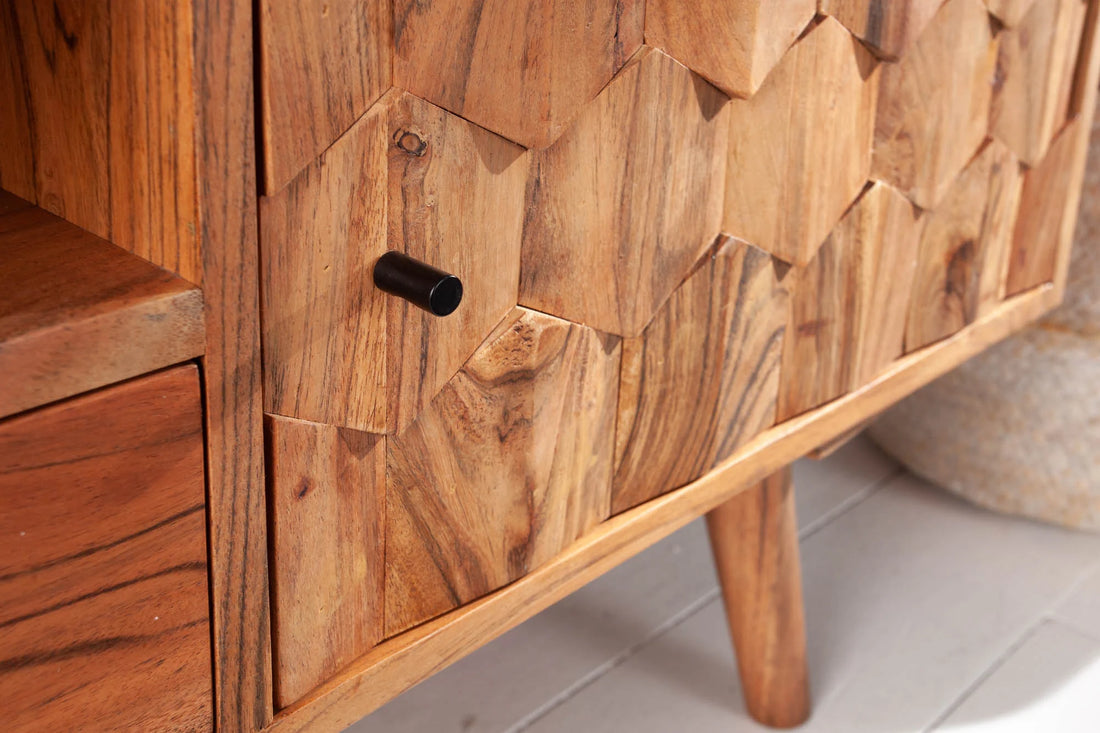 Octagon Solid Wood TV Stand