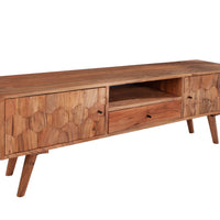 Octagon Solid Wood TV Stand
