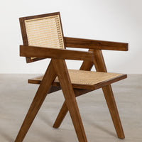 Rattan Dining Chair With Armrest