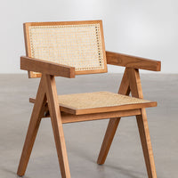 Rattan Dining Chair With Armrest