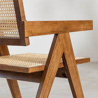 Rattan Dining Chair With Armrest
