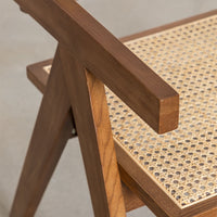 Rattan Dining Chair With Armrest