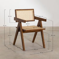 Rattan Dining Chair With Armrest