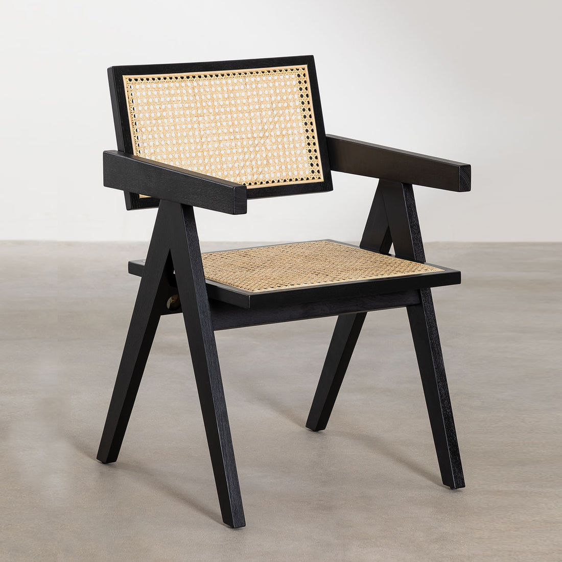 Rattan Dining Chair With Armrest