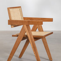 Rattan Dining Chair With Armrest