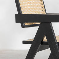 Rattan Dining Chair With Armrest