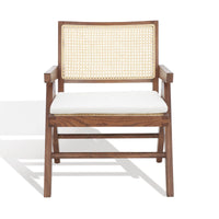 wide solid wood cane chair