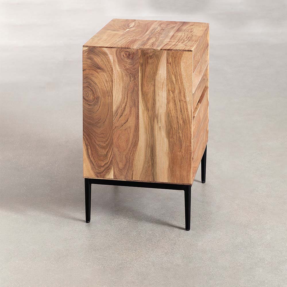 Bedside Table in Acacia Wood - Chuk Chuk Villa