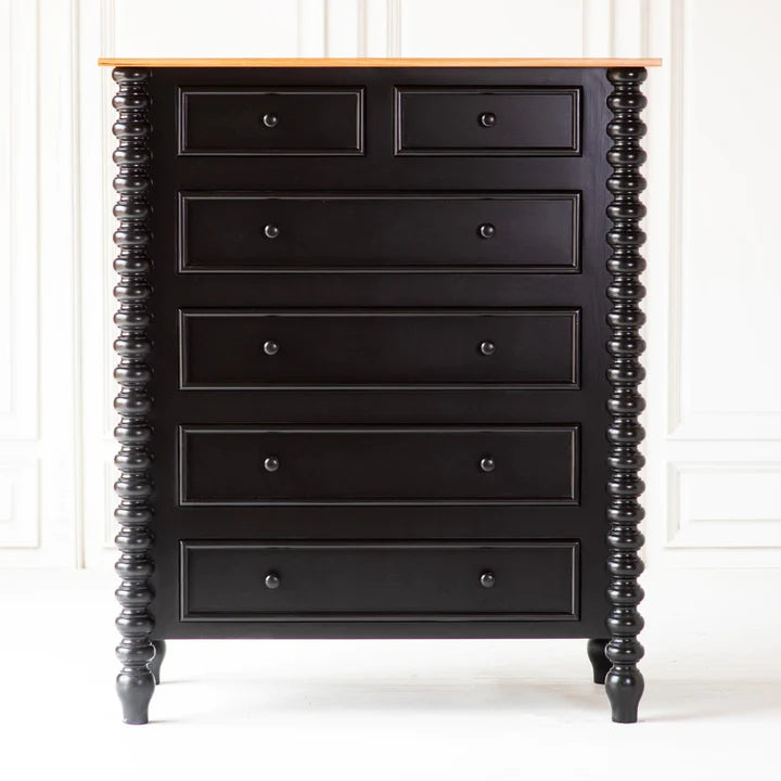 Mora Spindle Chest of Drawer-Tallboy