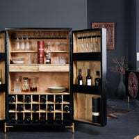 Mandala Solid Wood Bar Cabinet