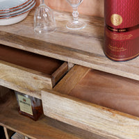 Mandala Solid Wood Bar Cabinet