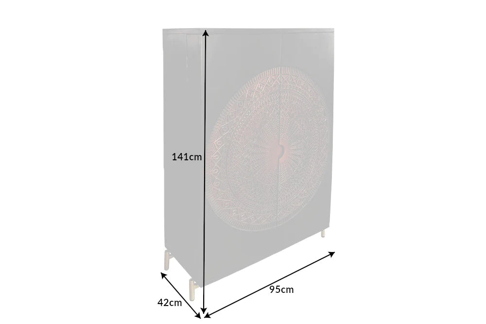 Mandala Solid Wood Bar Cabinet