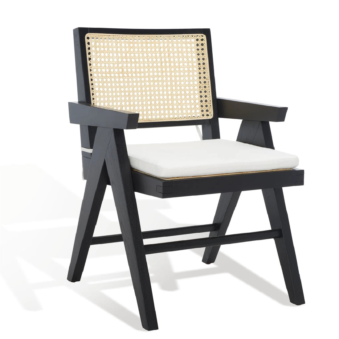 wide solid wood cane chair