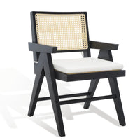 wide solid wood cane chair