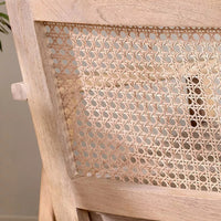 Warm Rattan Armchair in Solid Wood