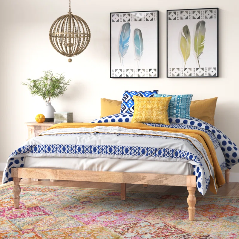 Astoria Solid Wood Platform Bed in Mango Wood
