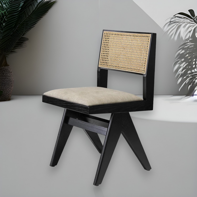 Solid Wood Rattan Dining Chair