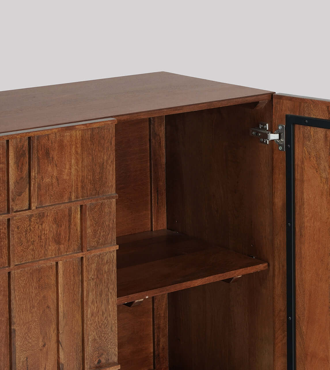 Rush Solid Wood Door Cabinet for Storage| Honey Finish