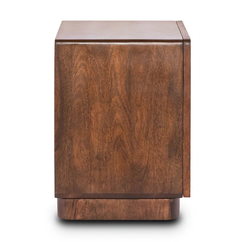 Charlie Mango Wood Nightstand in Brown Finish