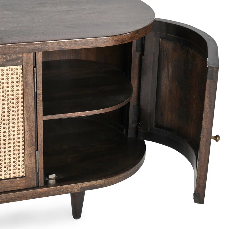 Tessa Wooden Rattan Sideboard