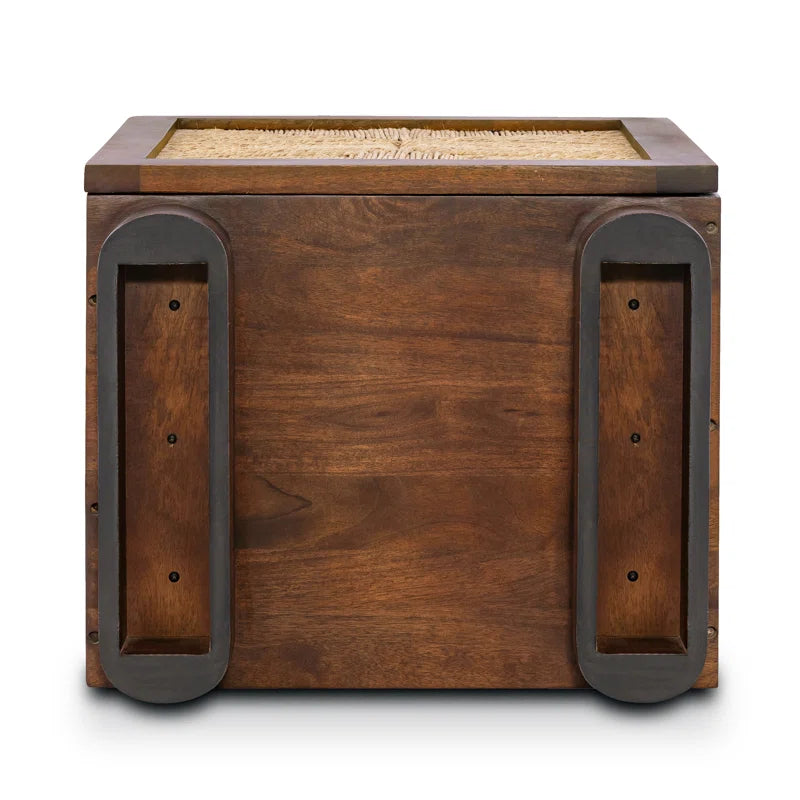Charlie Mango Wood Nightstand in Brown Finish