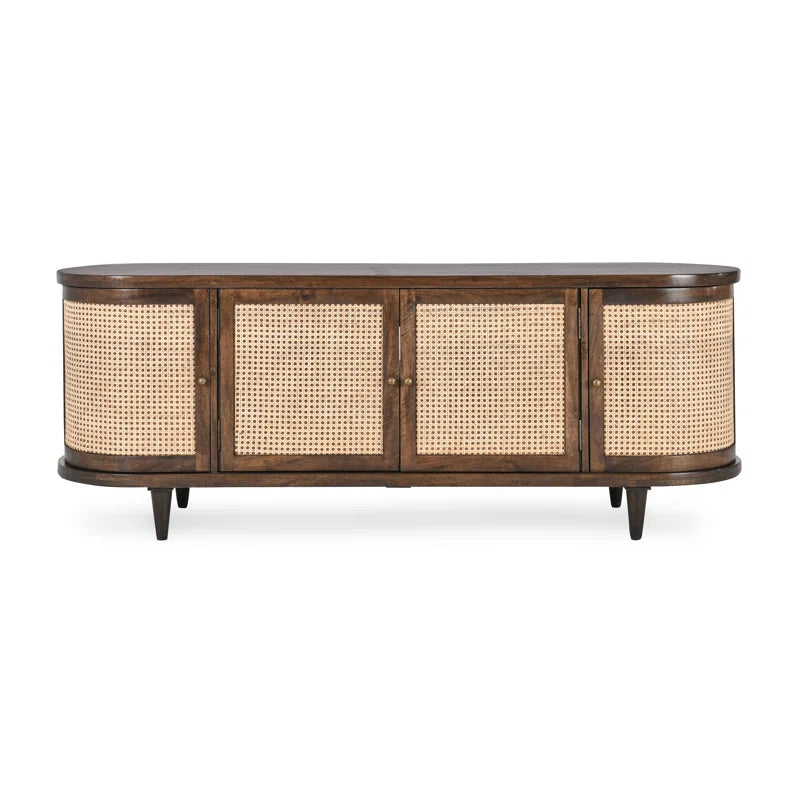 Tessa Wooden Rattan Sideboard