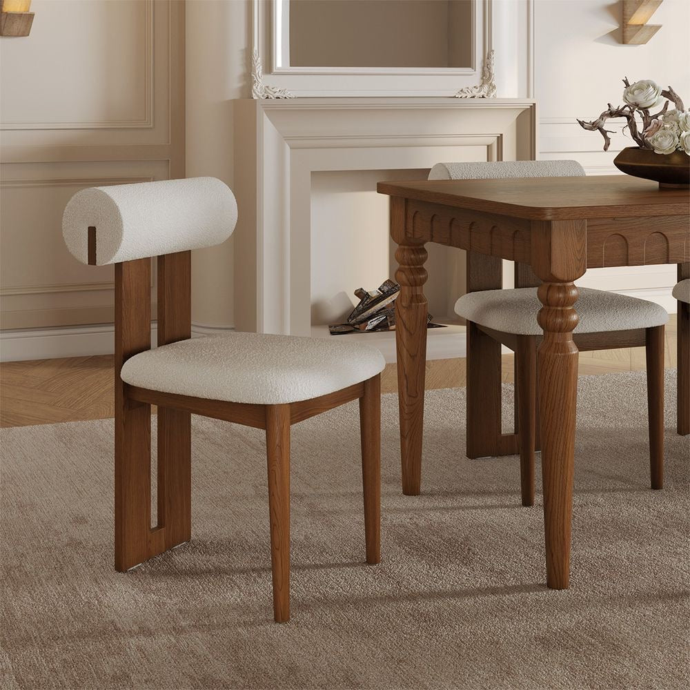 Walnut Dining Chair Set of 2 in Solid Wood