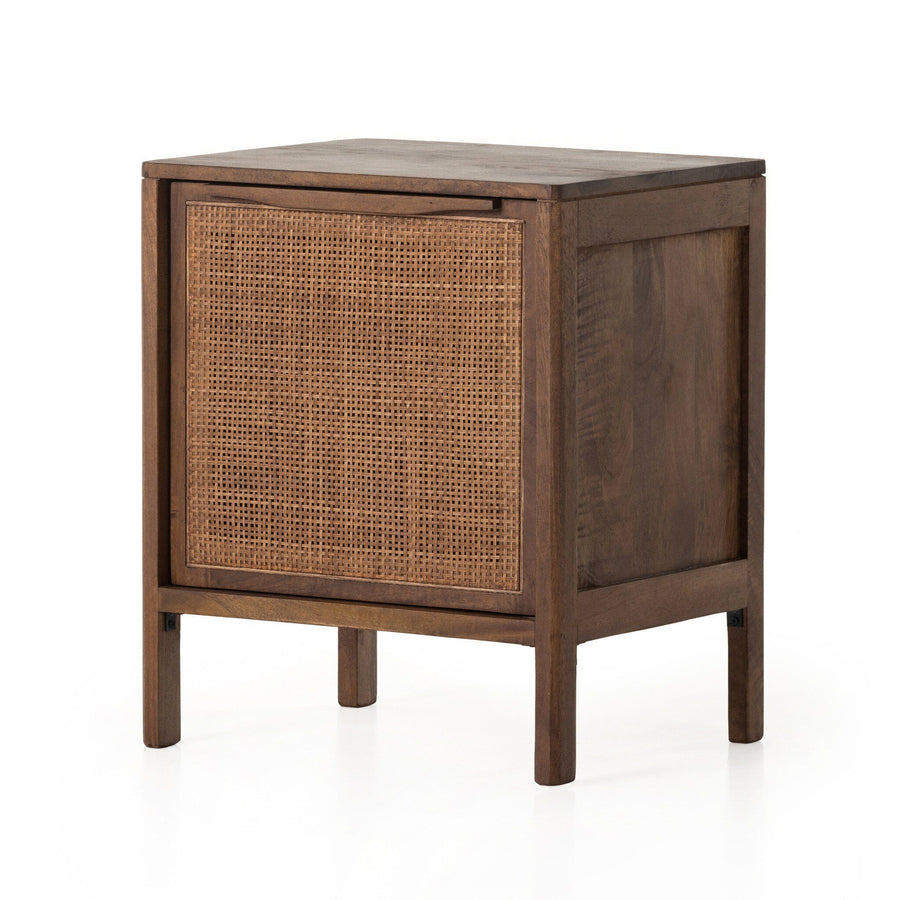 Rattan Wooden Bedside Table