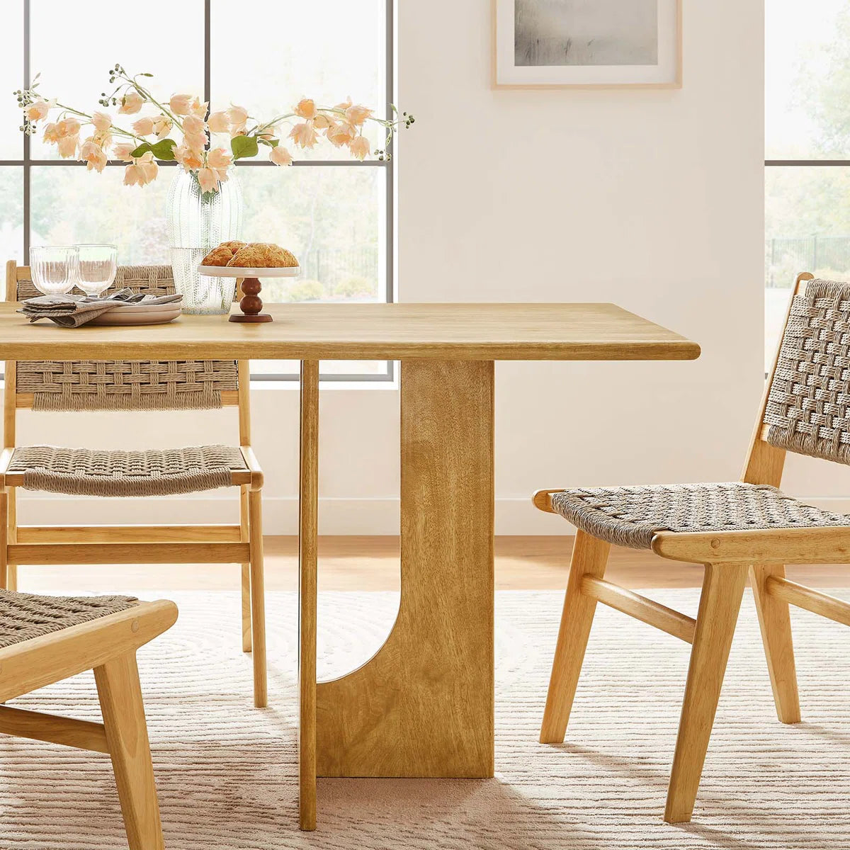 Rivora Dining Table |Solid Wood | Mango Wood | Honey Finish