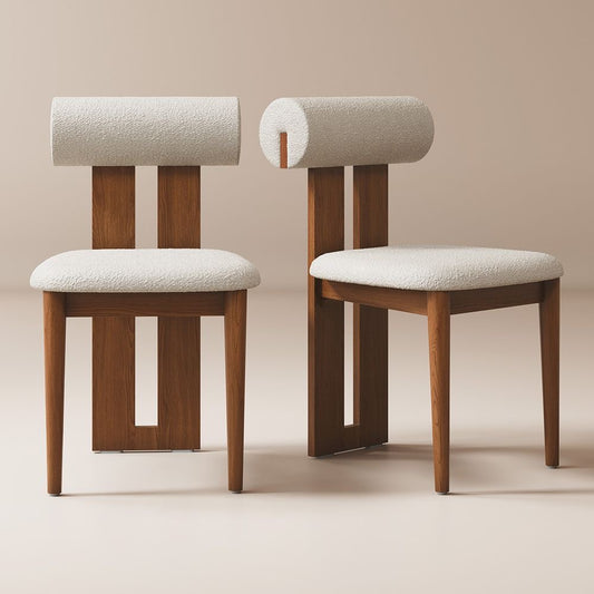 Walnut Dining Chair Set of 2 in Solid Wood