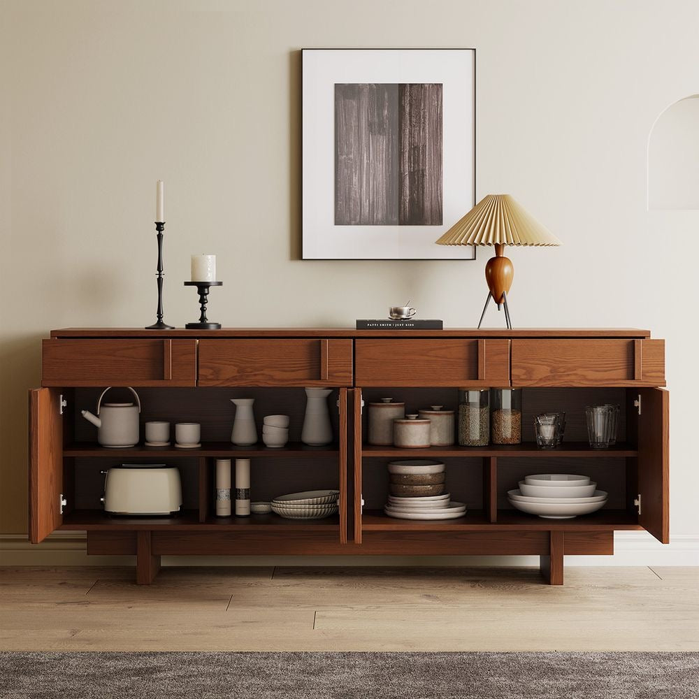 Mid Century Rectangular Sideboard with Drawer & Doors Storage