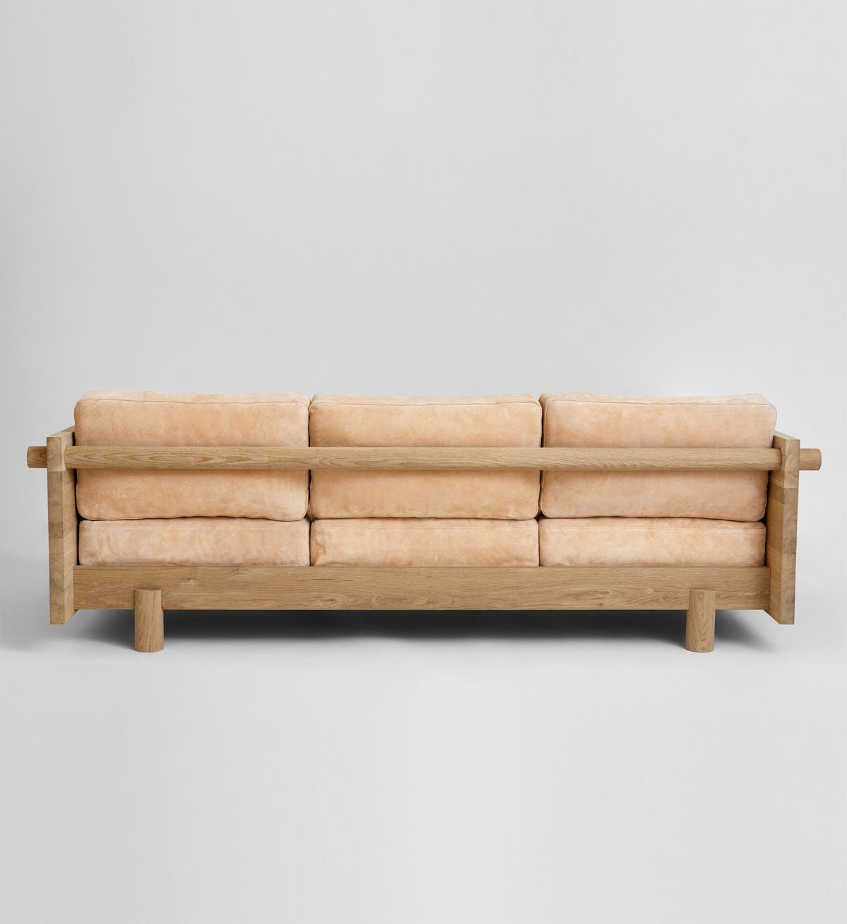 Solid Wood Minimal 3 Seater Sofa For Living Room