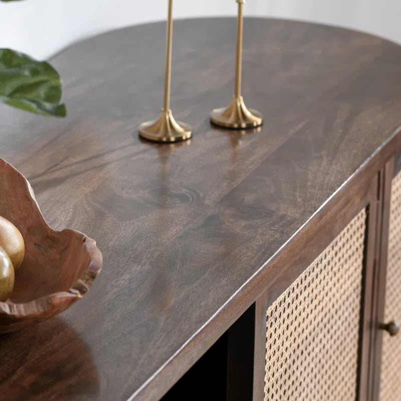 Tessa Wooden Rattan Sideboard