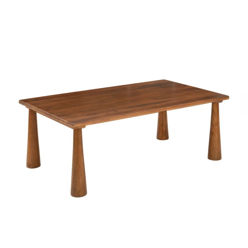 Fiorella Mango Wood Rectangular Coffee Table |Premium Matt Finish