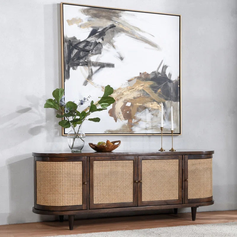 Tessa Wooden Rattan Sideboard